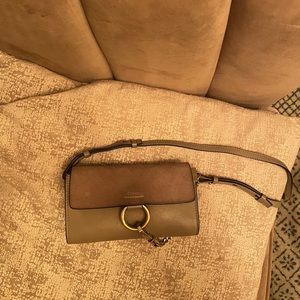 AUTHENTIC Chloe Faye mini in taupe/grey
